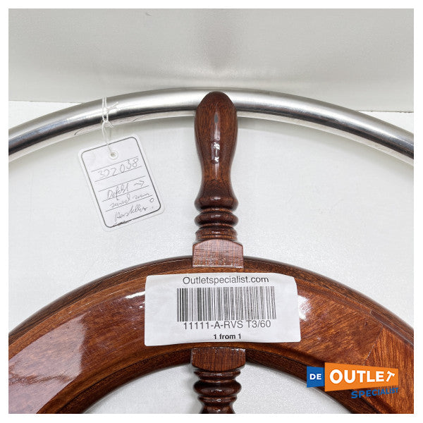 Кермо з нержавіючої сталі Allpa тип 3 | 60 см з червоного дерева