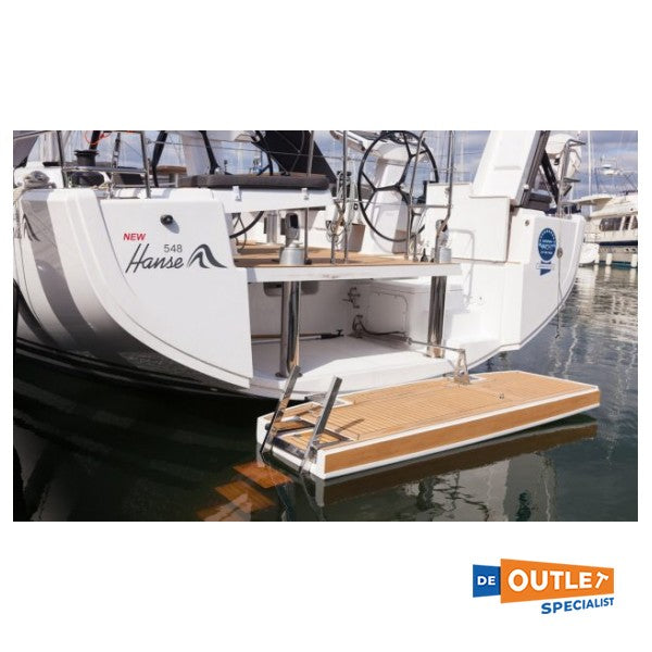 RVS Zwemtrap opklapbaar 4-treden zilver