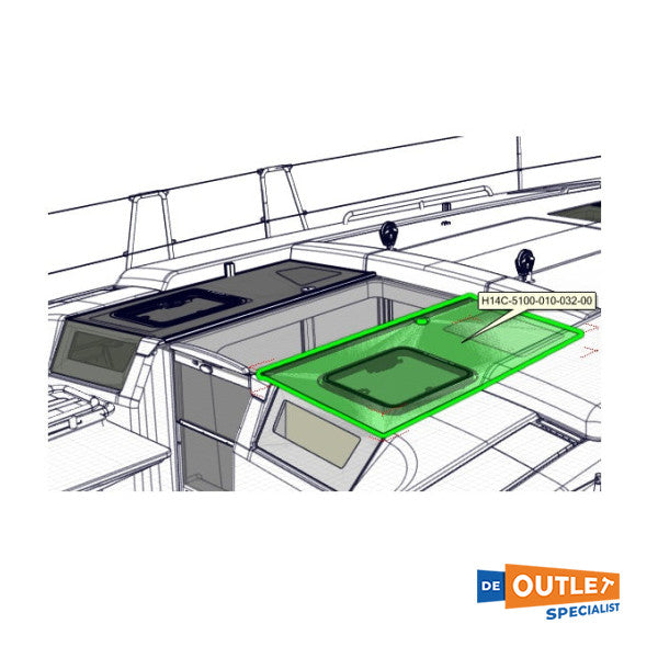 Lewmar Hanse 430 styrbords taklucka för nedgång med lucka - 79075108