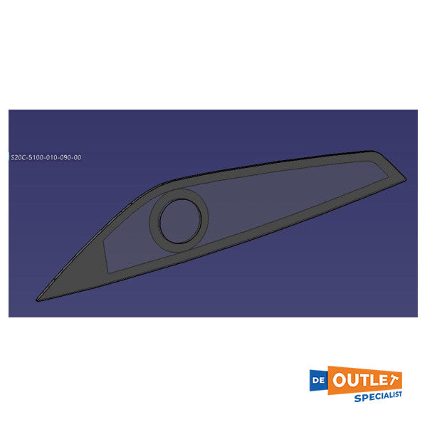 Lewmar Sealine S335V Rumpffenster Backbord mit Bullauge schwarz - TBF3694