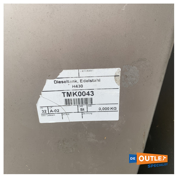 HANSE rustfritt stål drivstofftank 225 liter - TMK0043