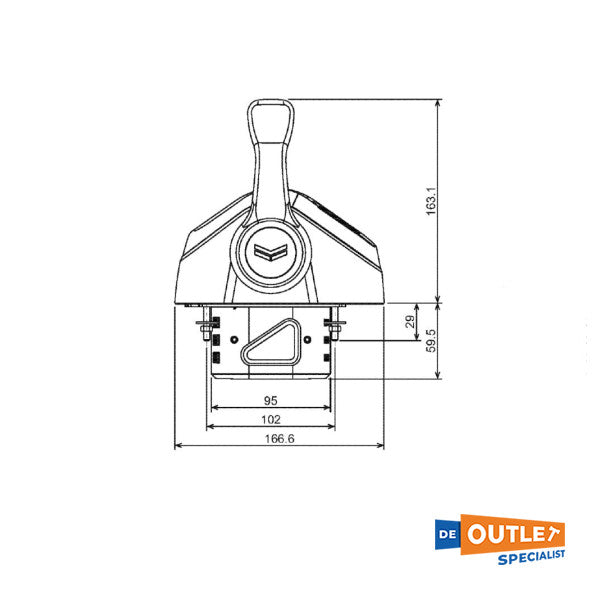 Електронна дръжка за газта на Yanmar VC20 с два двигателя - 164200-41140