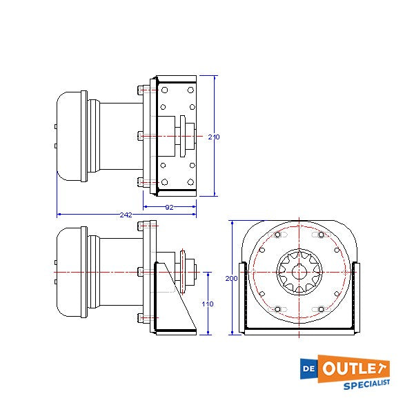 JEFA DU-WS150-12V 150NM SPROCKET Autopilot Drive Unit 12V