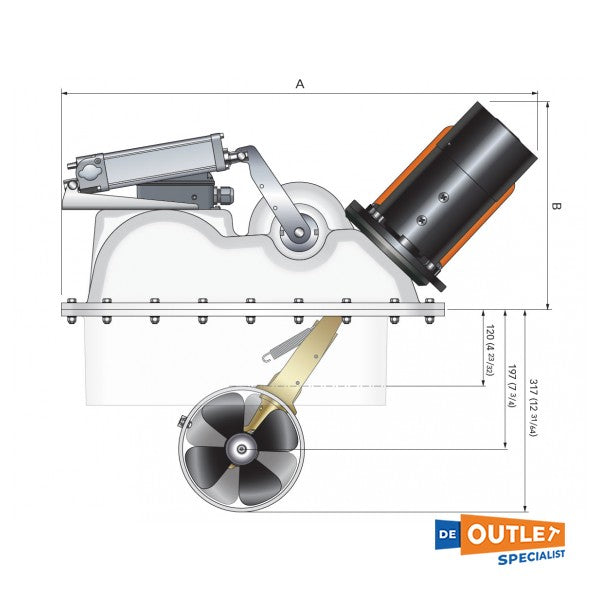 Chowany ster strumieniowy Quick BTR 185 85 KGF 12V