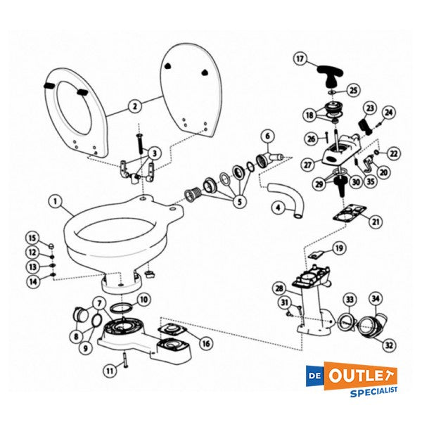 Pompa manuale Jabsco per WC tipo 29090-5000