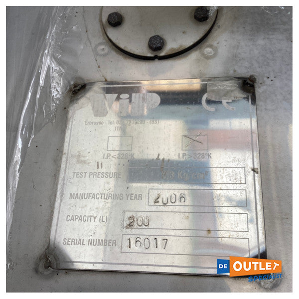 Резервоар за гориво VIP 200L от неръждаема стомана 123 x 54 x 31 cm