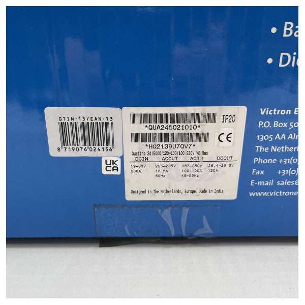 Victron Quattro 24V | 5000W | 120A - 230V battery charger and inverter - Viqua245021010