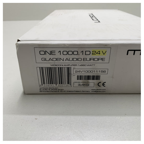 Gladen Mosconi ONE 1000 1000W 24V korkealaatuinen vahvistin