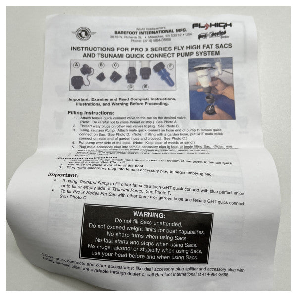 Sistema di pompe per zavorra Fatsac FLX High Tsunami - W709