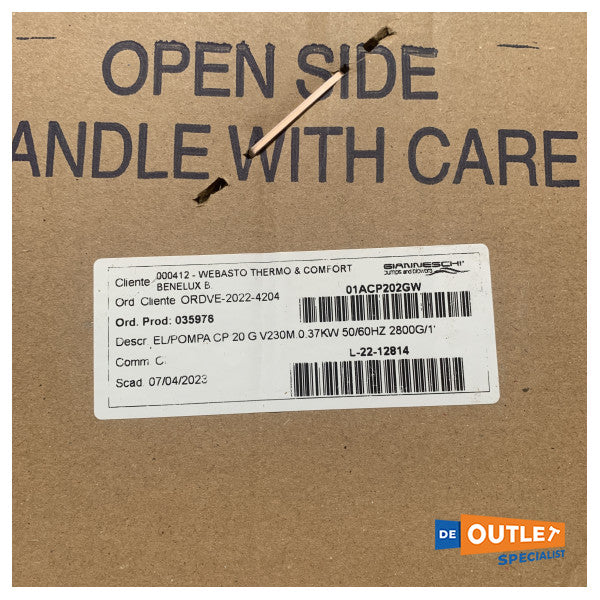 Bomba de ar condicionado com aspiração automática Webasto WB1000G 230V