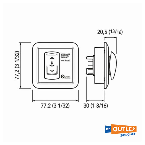 Zdalny sterownik windy kotwicznej Quick WCS810 czarny - FPWCS8100000A00