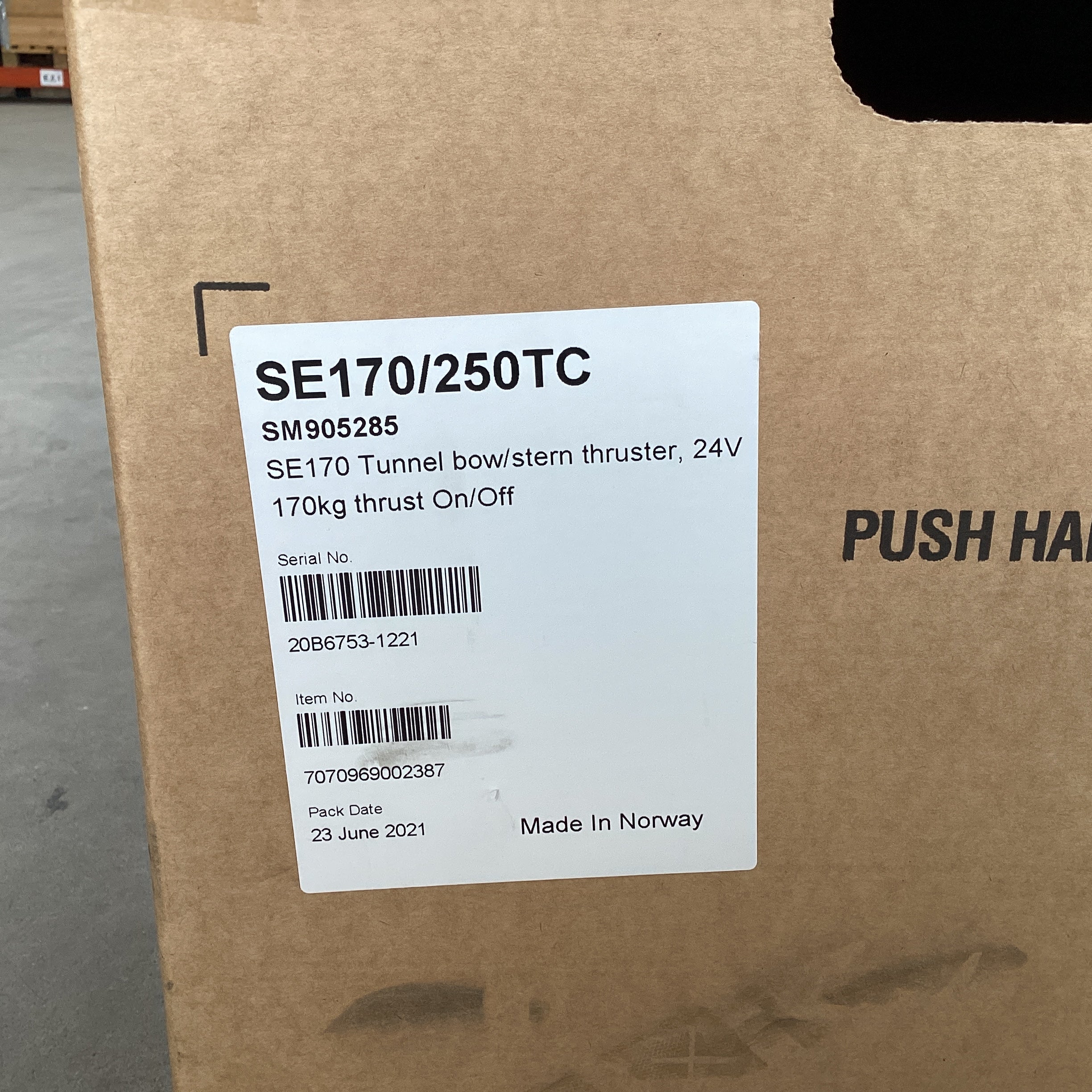 Enerġija tal-ġenb SE170 Mutur Elettriku għall-Bow -Thrust 24V - SE170 / 250TC