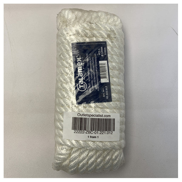 Talamex 12mm - 12M white mooring line | mooring line - 01.221.012