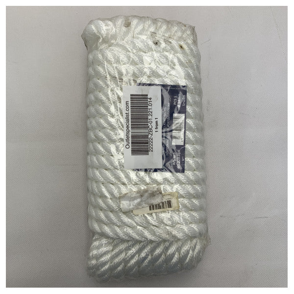 Talamex 14 mm - 14M white landvast | mooring line - 01.221.014