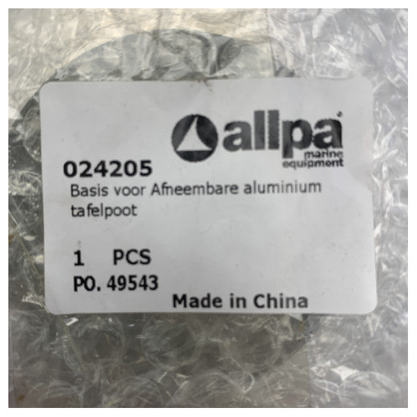 Allpa aluminium tafelpoot voet Ø55 mm - 024200