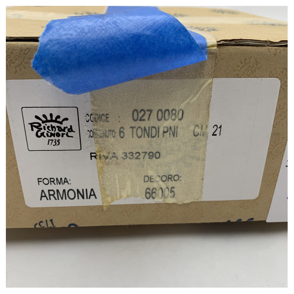 Riva 210 mm Platos de acero esmaltado de alta calidad estilo Riva � Vajilla marina duradera Juego de 6