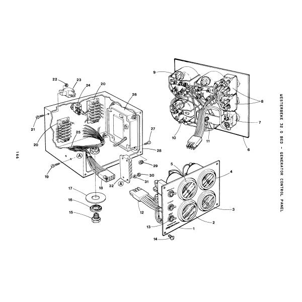 Westerbeke 12V generator kontrolpanel 036539