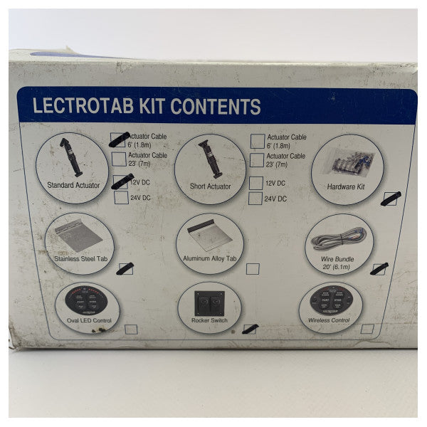 Lectrotab KAF9X9 stainless steel electric trim tab kit 12V