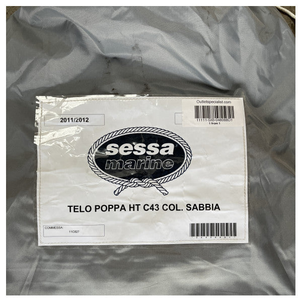 Sessa Marine HT C43 aft deck closure canopy canvass beige with installation kit - 048088D1