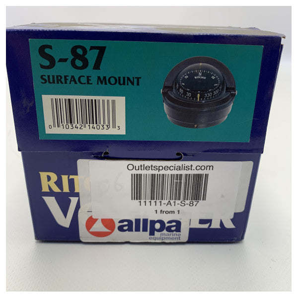 Ritchie S-87 nestekompassi musta valaistuksella 12/24V