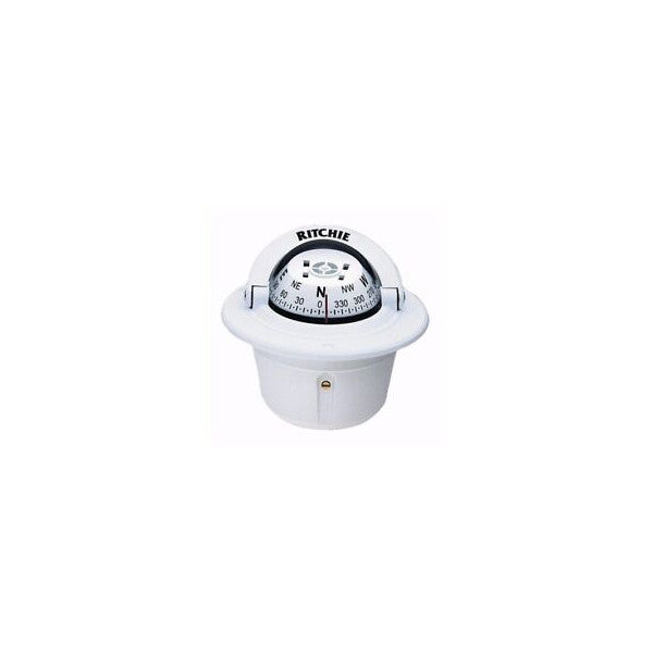 Ritchie HF-79W flush mount compass white with light 12/24V