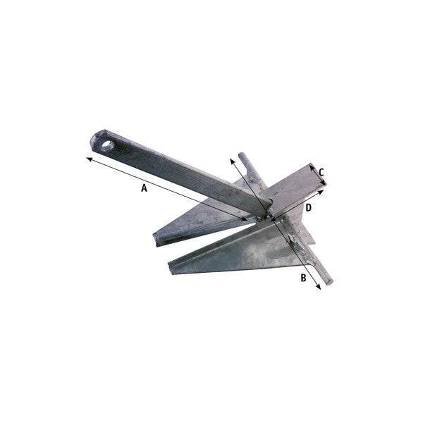 Âncora Allpa galvanizada tipo Danforth 12 KG - 072690