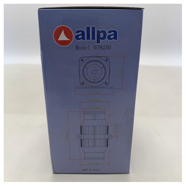 Allpa engine room ventilator white 12V | 207 M3/h - 078250