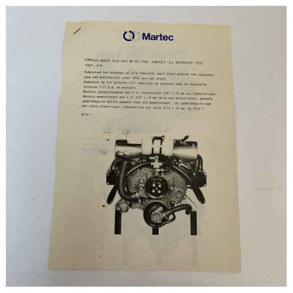 Martec sea water pump kit for Mercruiser heat exchanger - 901-1502