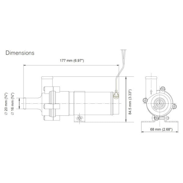 Johnson 10-24504-04 Schwarze Zirkulationspumpe 24V