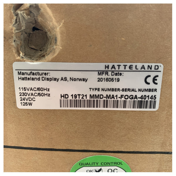 Hatteland HD 19T21 MMD-MA1 19 inch touchscreen marine display