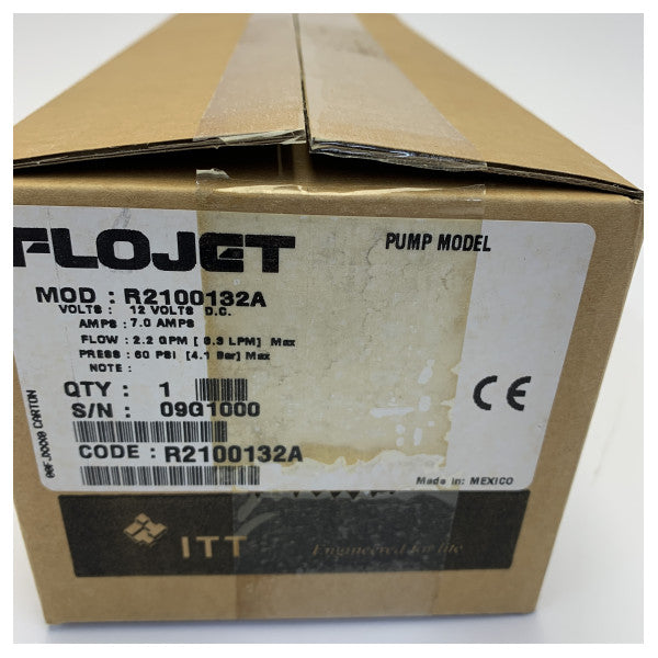 Flojet Diaphragm Fresh Water Pump 12V 8.3L/m 60 PSI - R2100132A