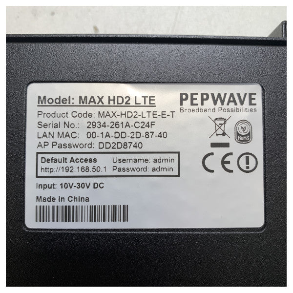 Pepwave Dual 4G LTE Mobile Router - MAX-HD2-LTE-E-T