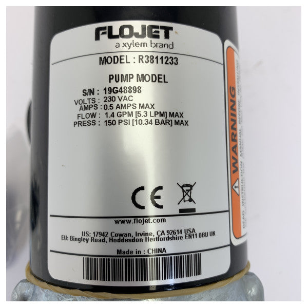 Pompa cieczy Flojet R3811233A Triplex HP Series 230V - 5.3L/m 150 psi 