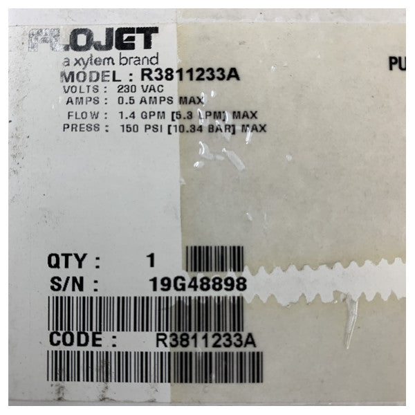 Pompa cieczy Flojet R3811233A Triplex HP Series 230V - 5.3L/m 150 psi 