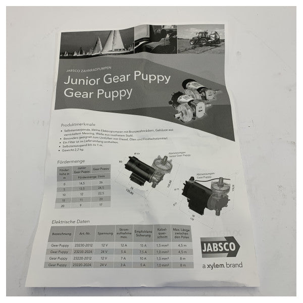 Jabsco Junior Gear Puppy 12V Električna pumpa za prijenos goriva - 23220-2012 