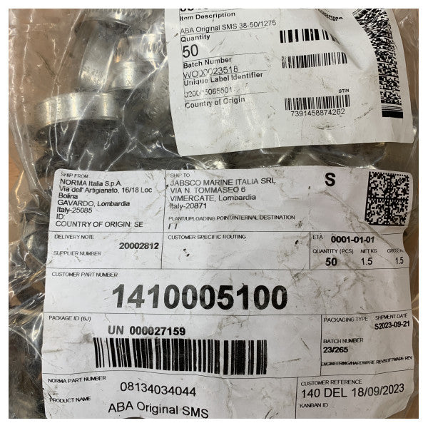 ABA Slangeklemme Rustfrit Stål W5 - 38-50mm - ABA1250W5 