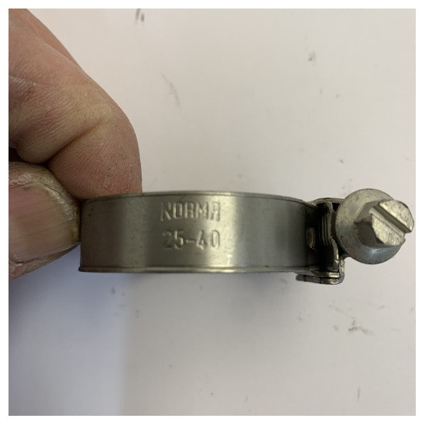 Norma Torro slangeklemme W4 rustfrit stål - 25-40 mm (13 mm båndbredde) - marinekvalitet 