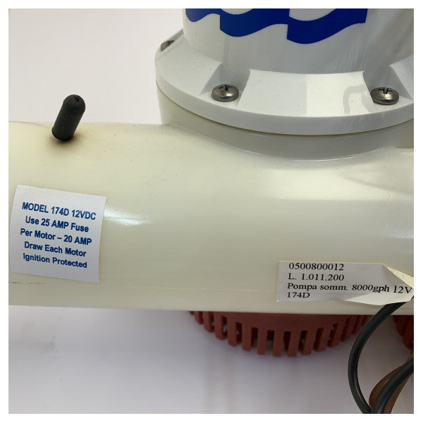 Αντλία σεντίνας Rule 8000 GPH 12V - Υποβρύχια αντλία Marine 174D 
