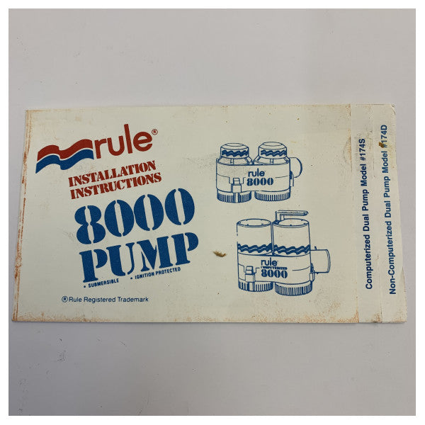 Αντλία σεντίνας Rule 8000 GPH 12V - Υποβρύχια αντλία Marine 174D 