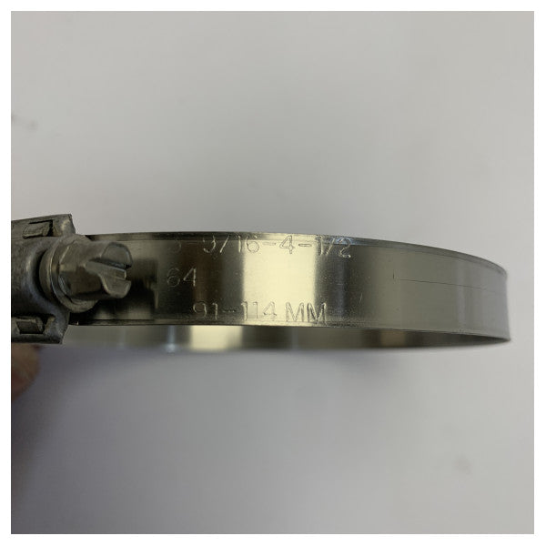 Norma W4 Paslanmaz Çelik Hortum Kelepçesi 91-114mm - Yüksek Kaliteli Deniz Tipi Fascetta - Paslanmaz Çelik 316 