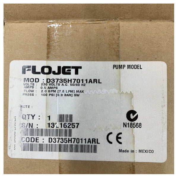 Pompa a membrana Flojet MPU 230V E/S 3C SW100 7,6 LPM - Pompa acqua marina 