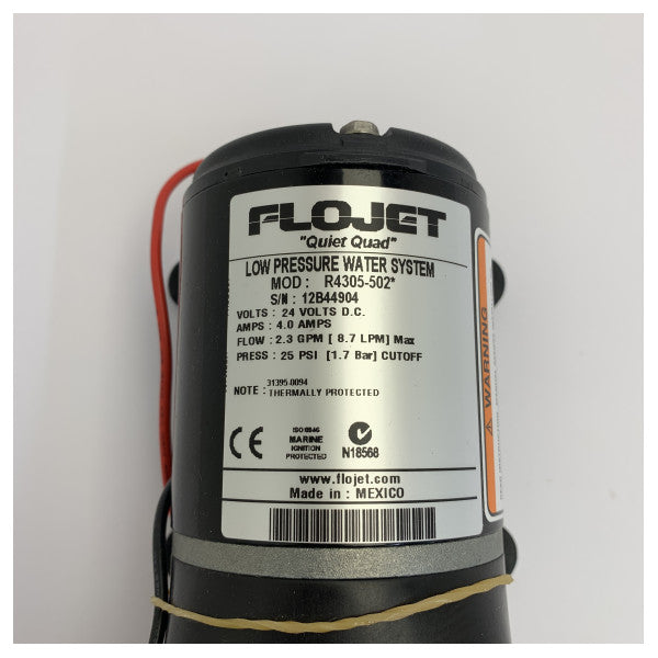 Flojet 24V Fresh Water Pump 8.7 LPM - 25 Psi - Autoclave - R4305502A