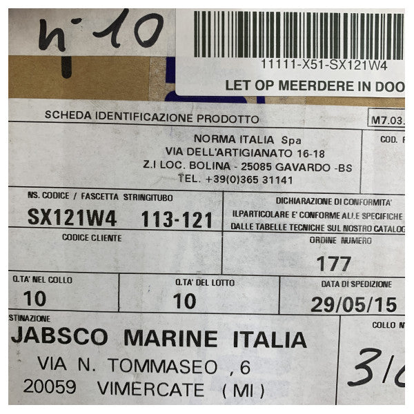 Norma Heavy Duty rostfri slangklämma W4 113-121 mm - Inox bultklämma för maritim användning 
