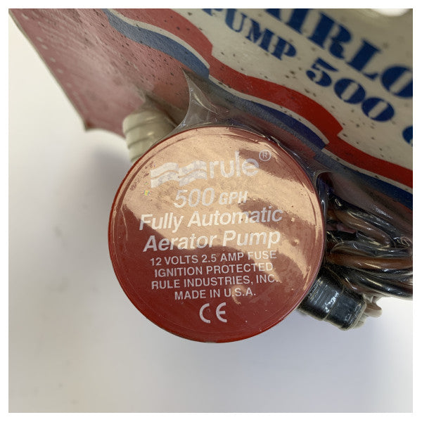 Rule 500 GPH Rule Premium Anti-Airlock Livewell/Baitwell-Pumpe- -201F-AA 