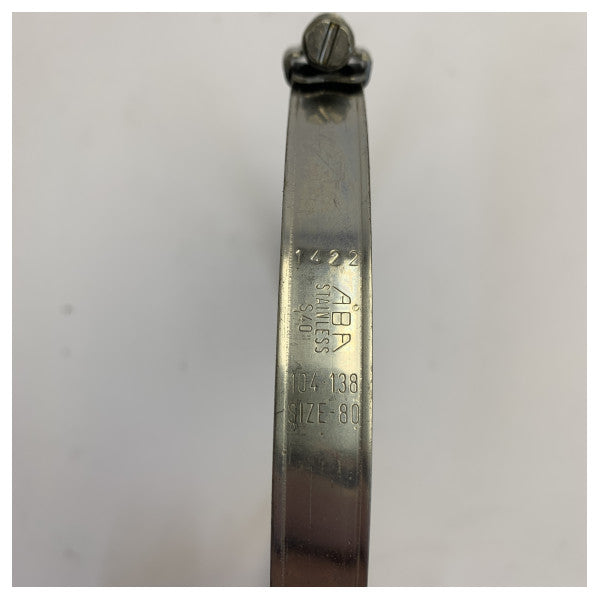 Abrazadera de manguera Norma ABA de acero inoxidable 304 - 104-138 mm - abrazadera de tornillo sin fin Inox para herrajes de yate 