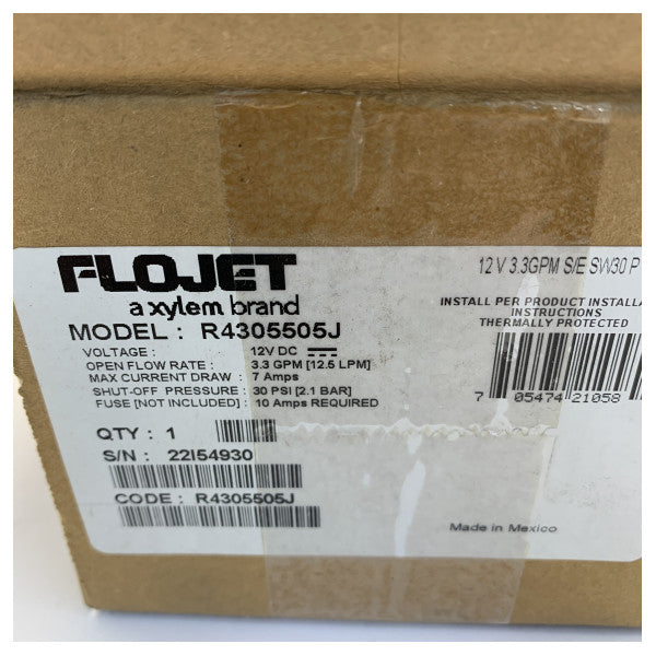 Flojet R4305505J drikkevandspumpe - 12V marint vandpumpe til båd og yacht 