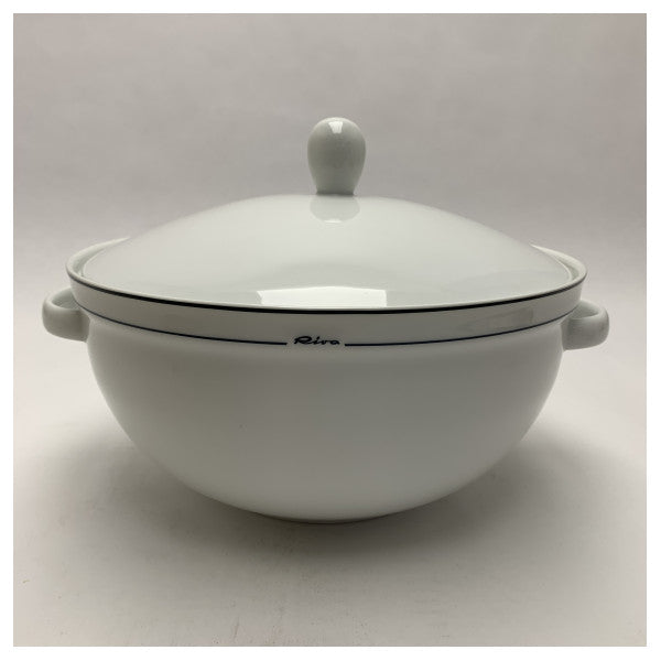 Riva Sopera de Porcelana Marina de Alta Calidad con Tapa - Plato de Servir Náutico Duradero para Barcos y Embarcaciones