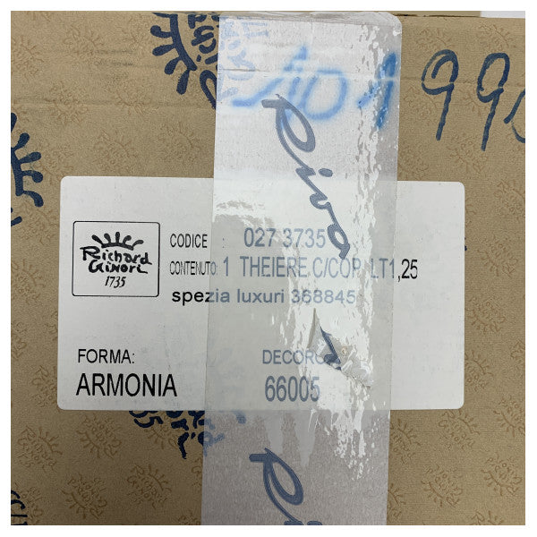 Високоякісний порцеляновий чайник Riva Richard Ginori 1,25 л - елегантний білий аміачний дизайн для морського використання