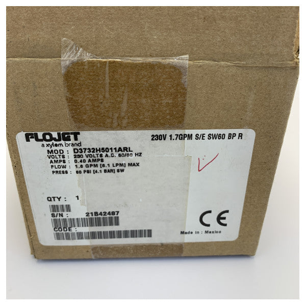Pompe à eau douce Flojet MPU 230V E/S 2C SW60 6.1L/m 60 Psi - D3732H5011ARL 