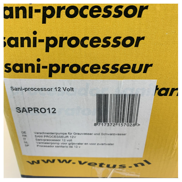 Vetus SAPRO12 Αντλία τεμαχιστή 12V - αντλία ακάθαρτων υδάτων 